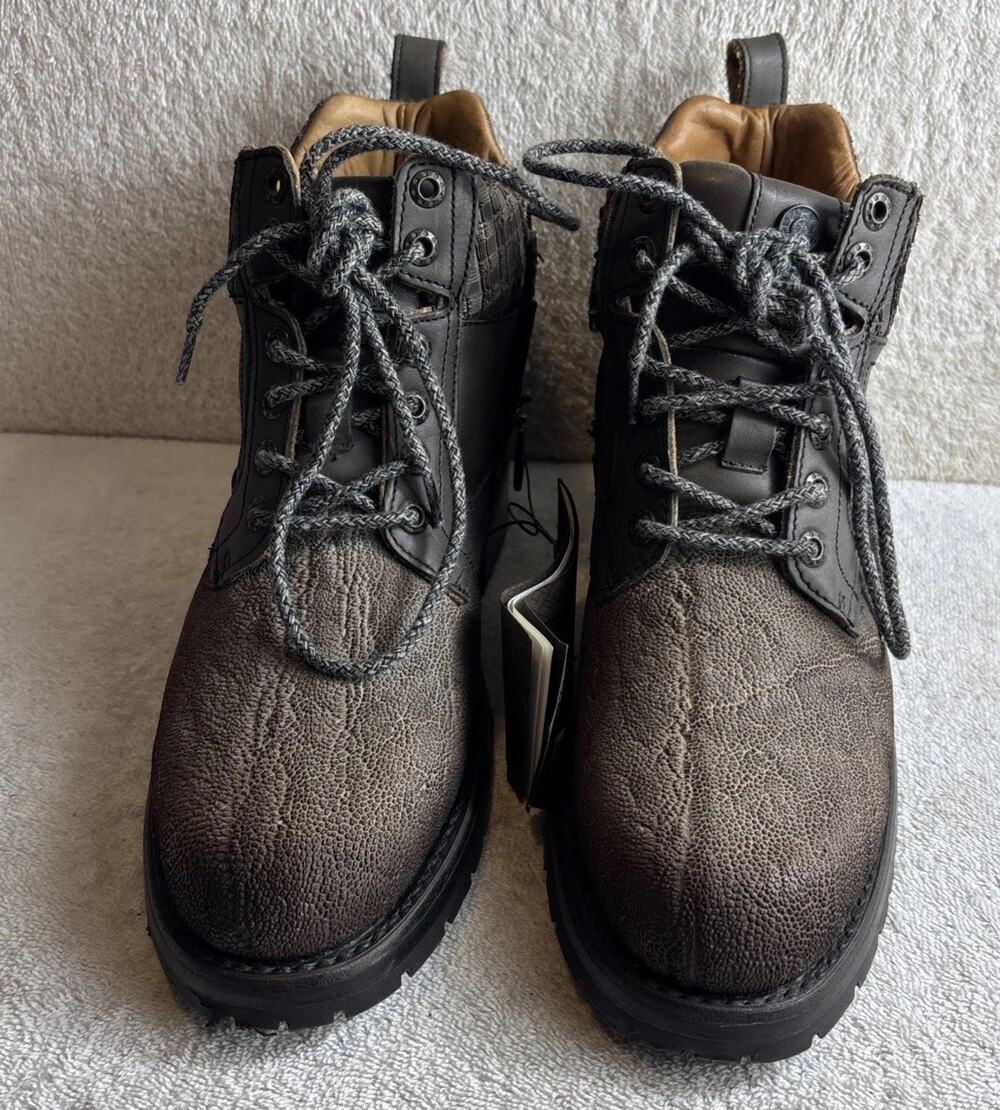 Cuadra Men Exotic Leather Ankle Boots Size 8 #34594 Side Sipper